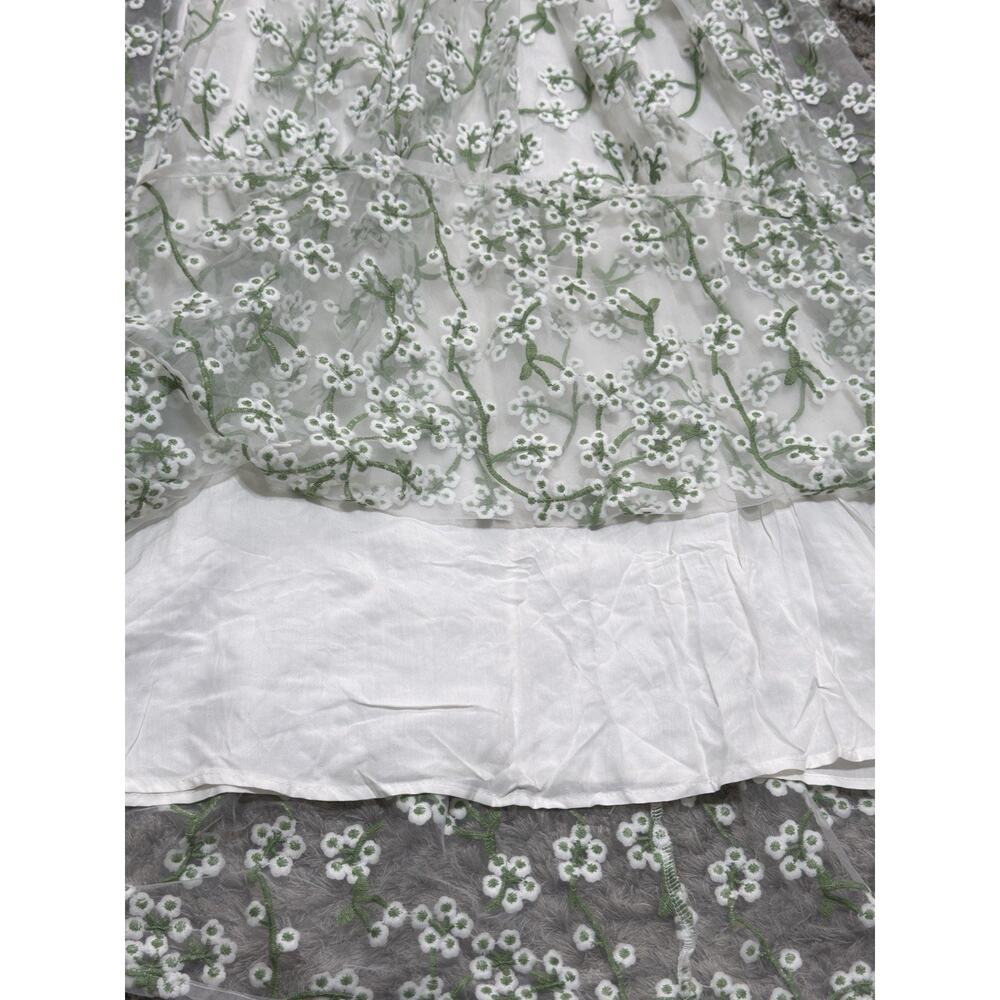 Ever After Floral Embroidered Maxi Dress Cottagecore Wedding Guest Long Sleeve S - Picture 13 of 16